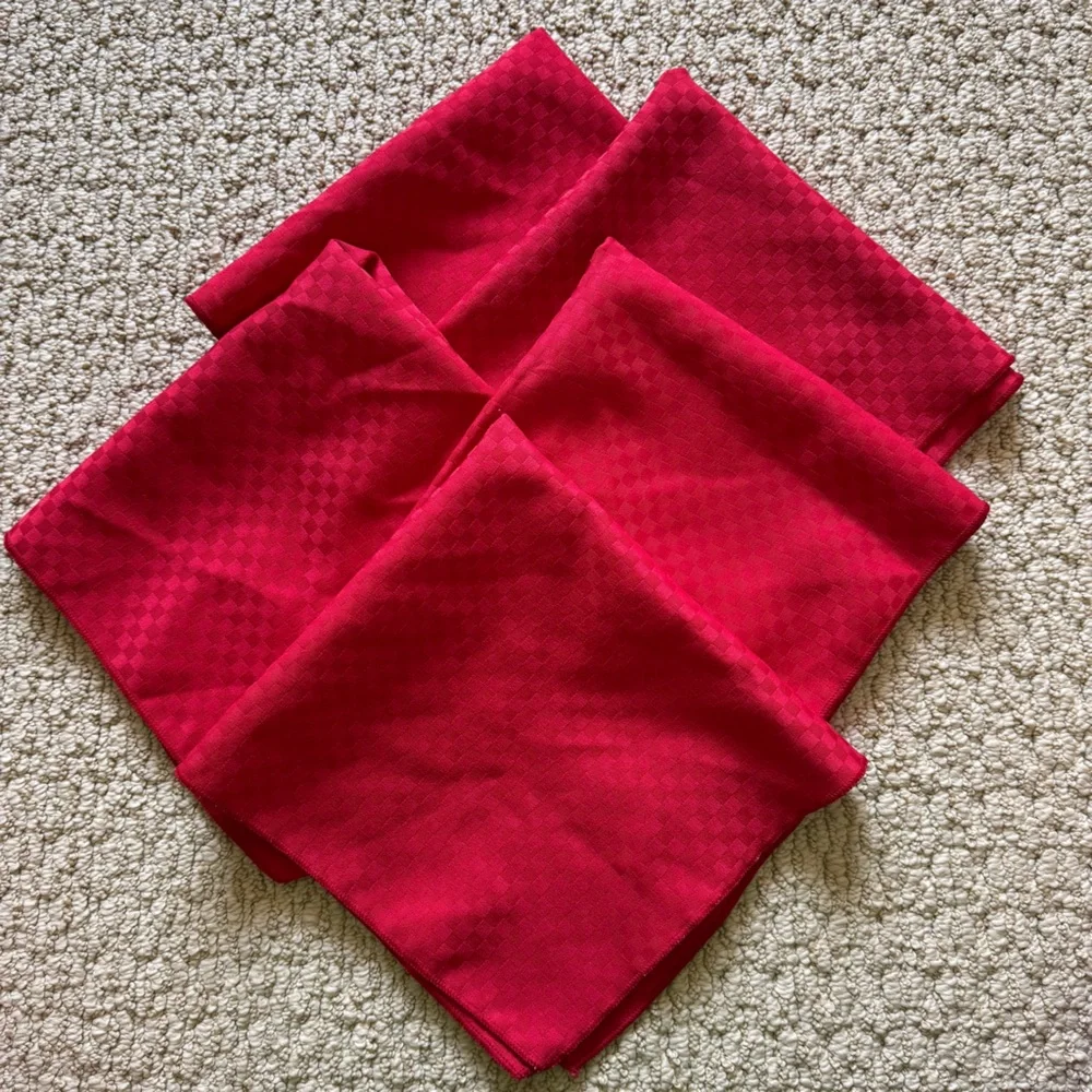 Crate&Barrel Red Checkered Dining Napkins Set of 5
